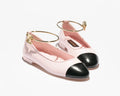 PINK BLACK BALLERINA FLATS