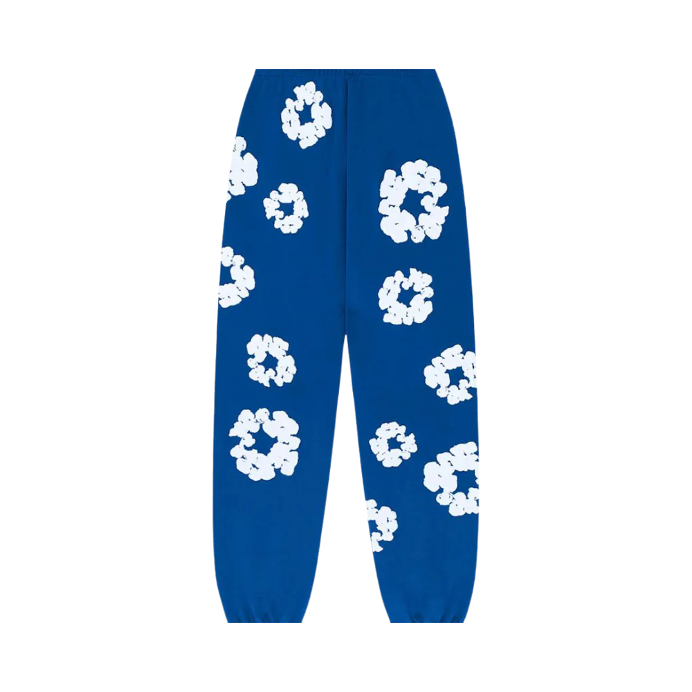 FLOWER SWEATPANTS ROYAL BLUE