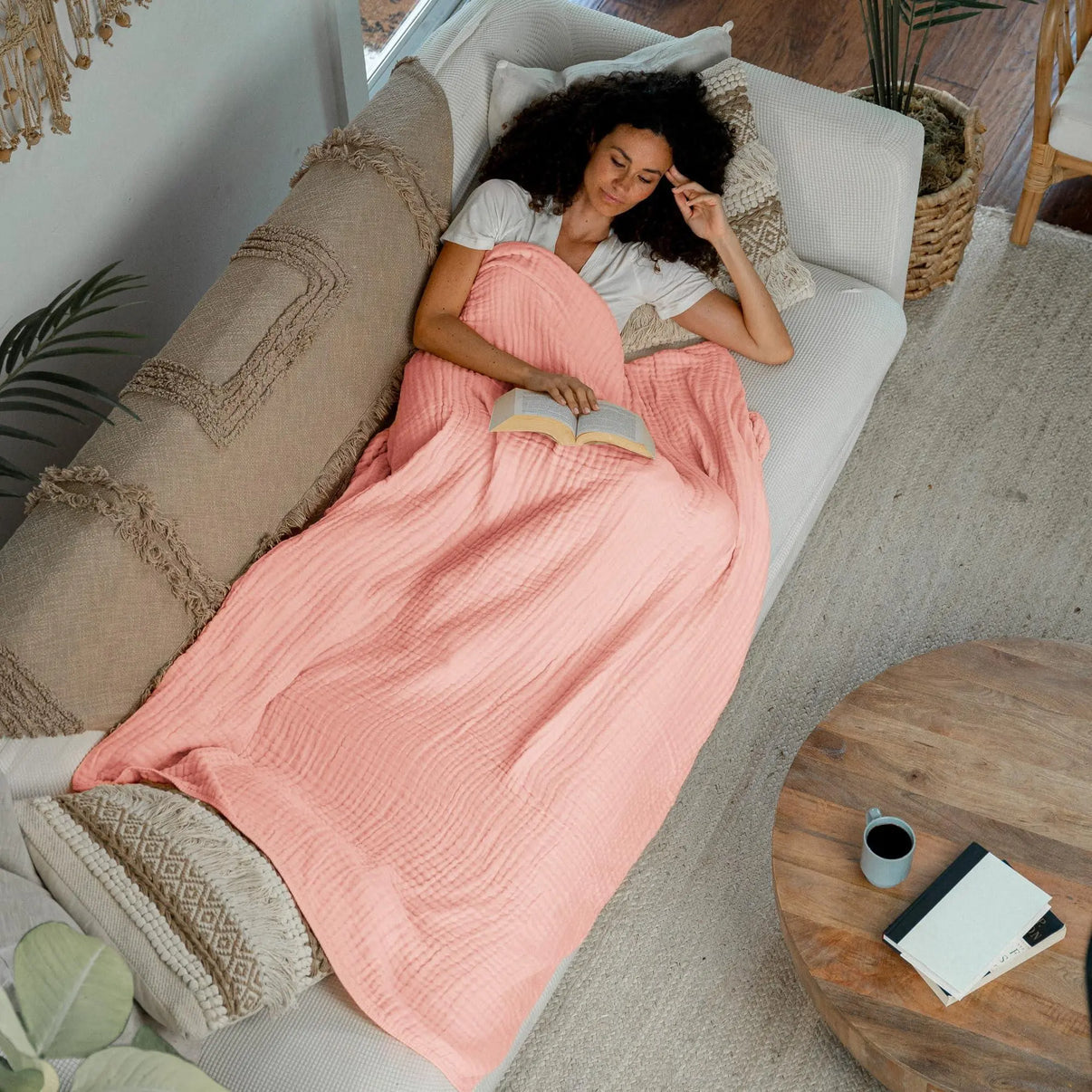 Snuffly® Cotton Muslin Boho Throw Blanket