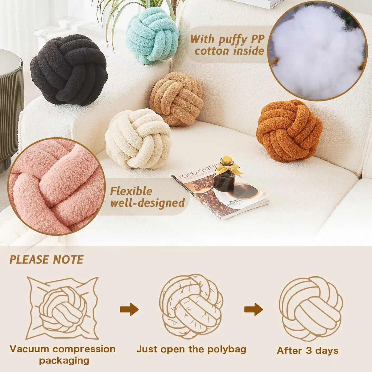 Snuffly® Nordic Woven Knot Ball Pillow