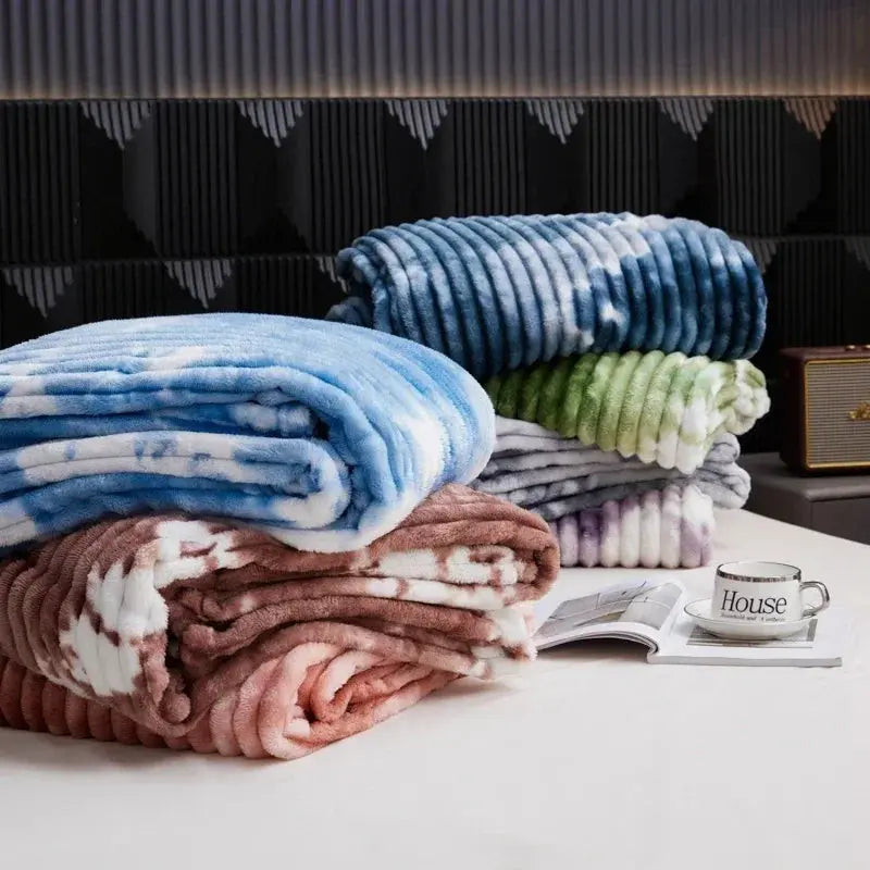 Snuffly® Tie-Dye Flannel Fleece Warm Blanket