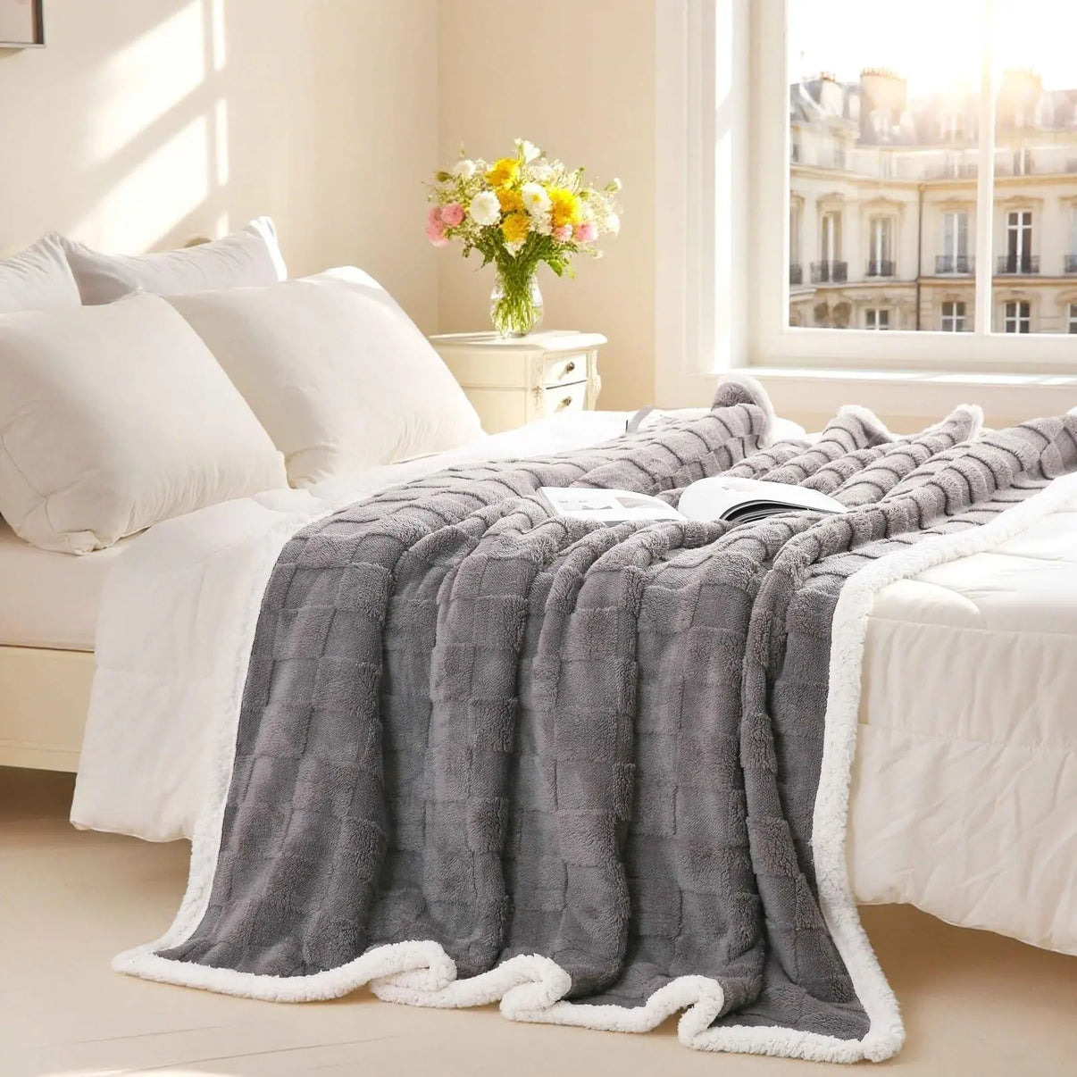 Snuffly® Sherpa Flannel Throw Blanket