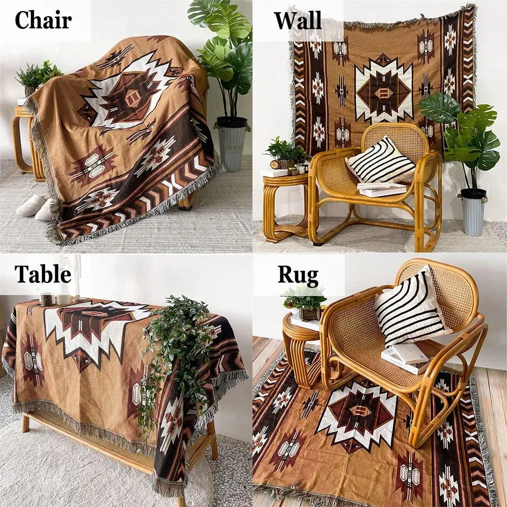 Snuffly® Brown Reversible Woven Throw
Blanket with Tassels