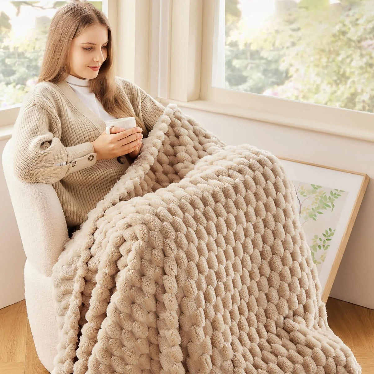 Snuffly® 3D Clouds Silky Flannel Fleece Blanket