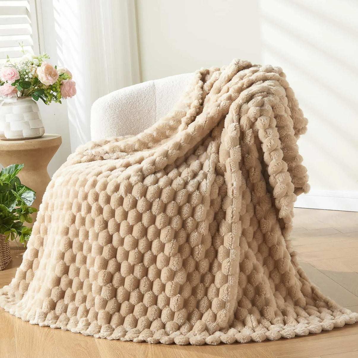Snuffly® 3D Clouds Silky Flannel Fleece Blanket