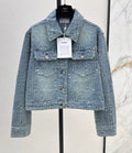 pattern denim jacket