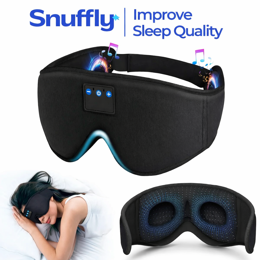 Snuffly® Bluetooth Sleep Mask with Headphones 3D Contoured Design