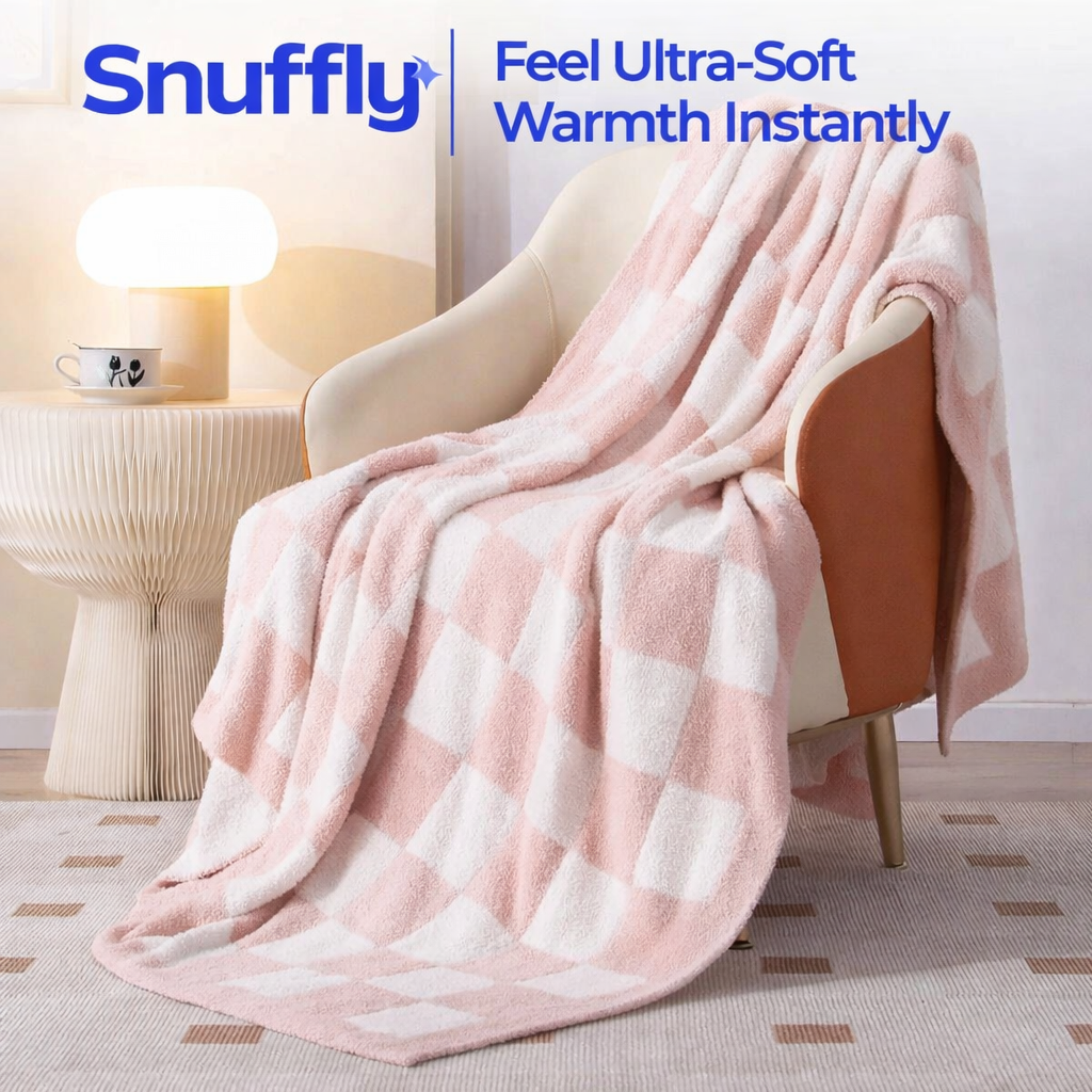 Snuffly® Checkered Flannel Fleece Blanket