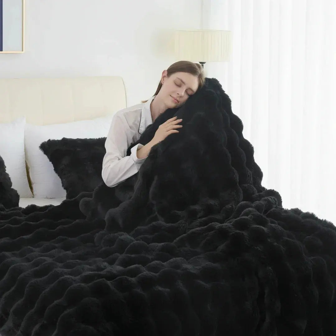Snuffly® Cozy Faux Rabbit Fleece Throw Blanket