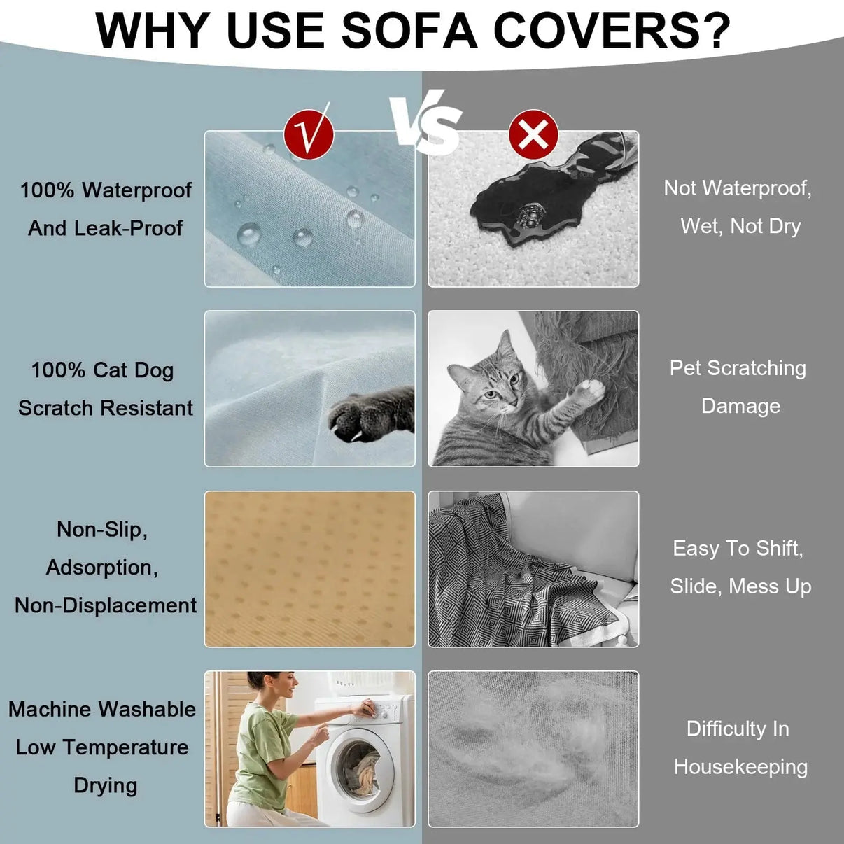 Snuffly® Waterproof Solid Color Sofa Cover
Blanket