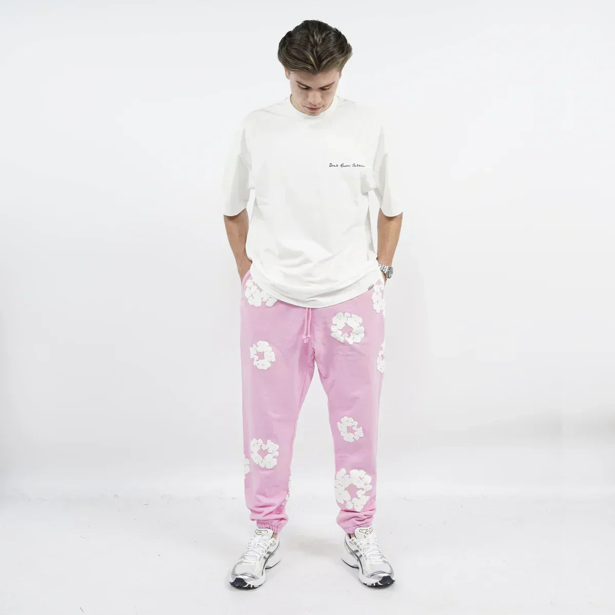 FLOWER SWEATPANTS PINK