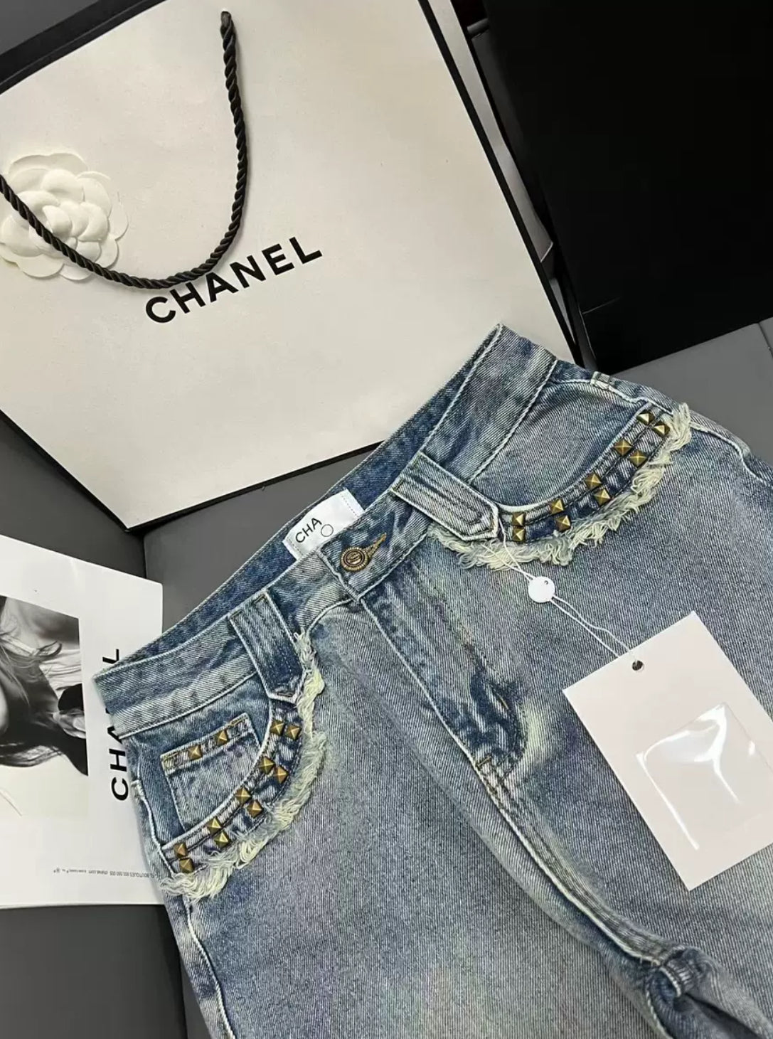 big logo jeans