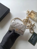 NELLY MINI BAG SILVER WITH GOLD CHAIN
