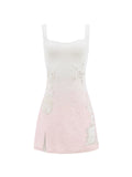 WHITE PINK BEACH DRESS