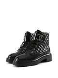 INTERLOCKING COMBAT BOOTS BLACK