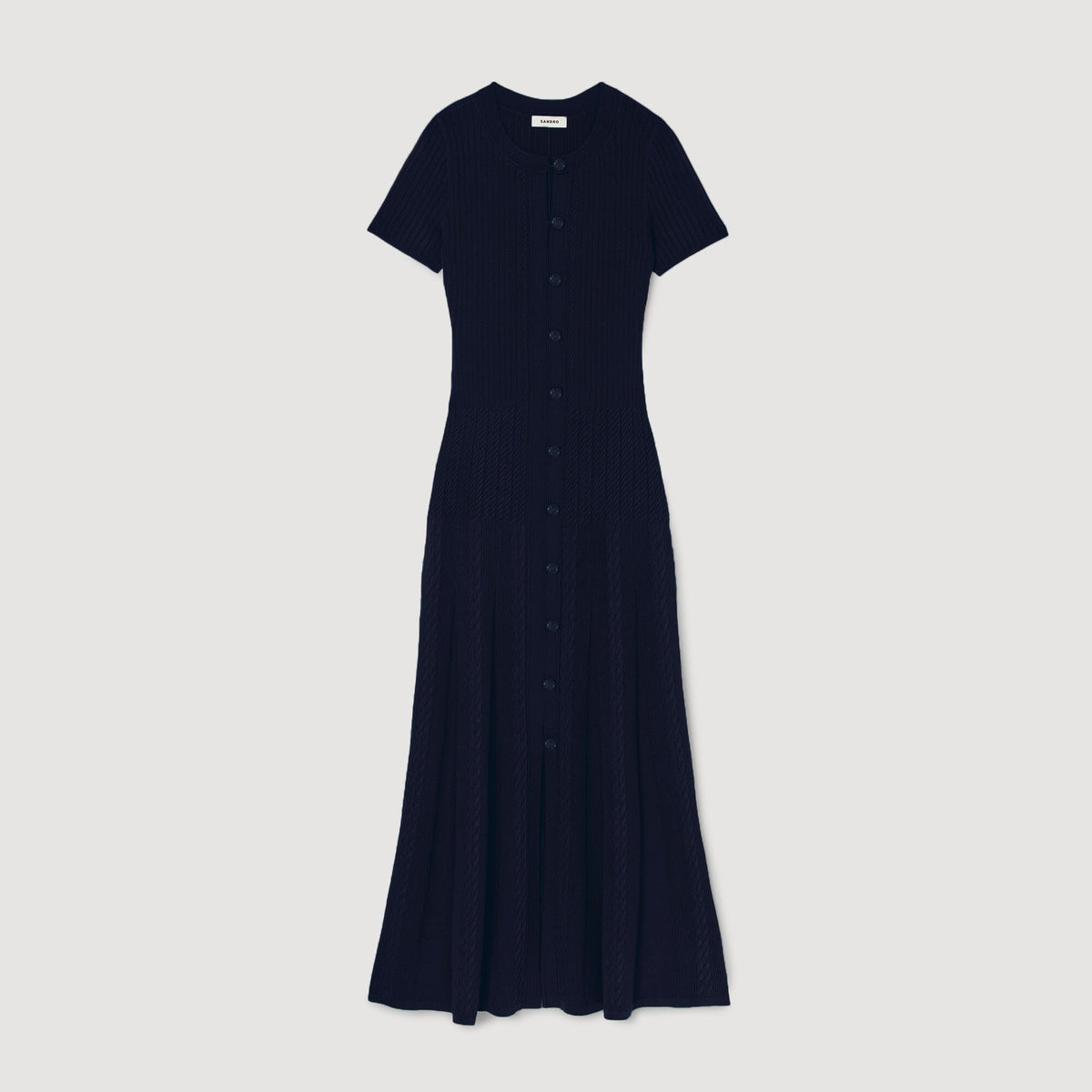 SANDRA LONG KNITTED MARINE DRESS