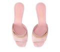 Pink denim heels