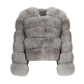 BUBBLE CROPPED COAT GREY