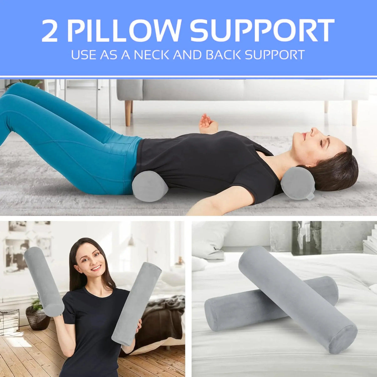 Snuffly® Neck Roll Bolster Pillow (2 Packs)