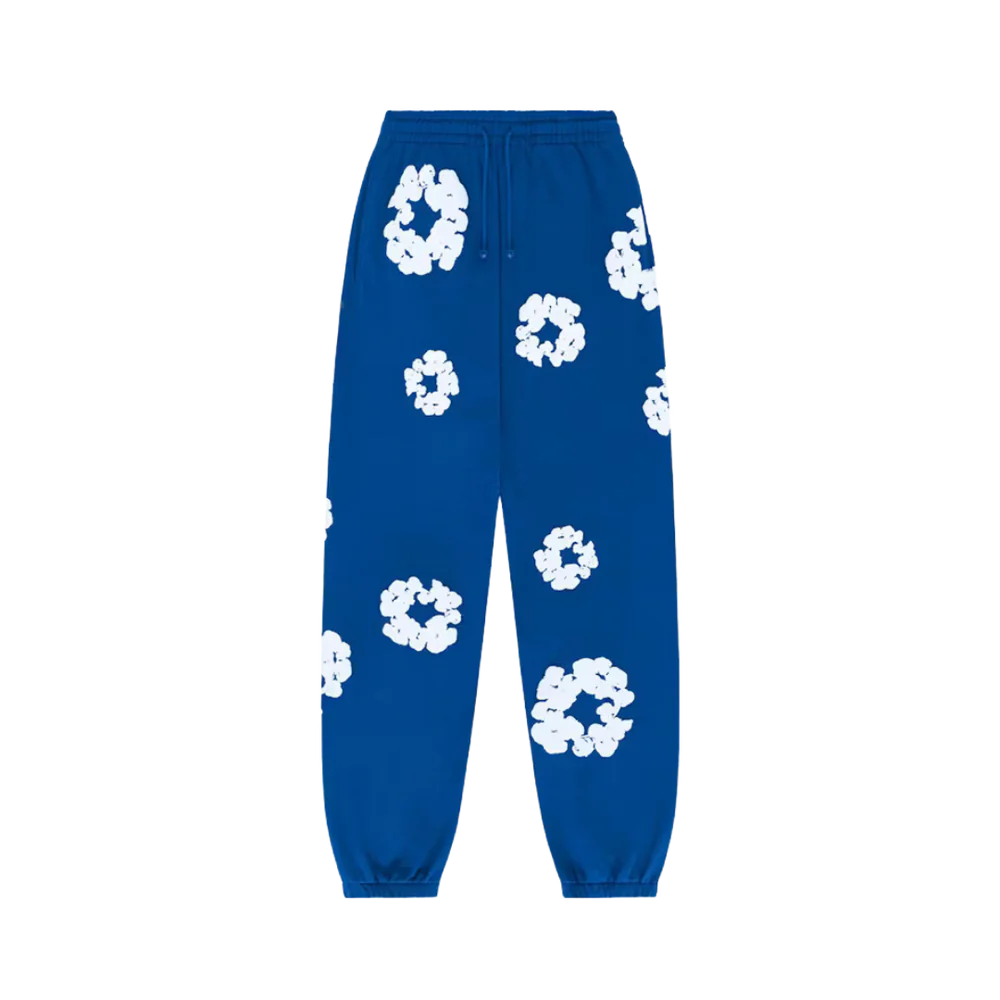 FLOWER SWEATPANTS ROYAL BLUE