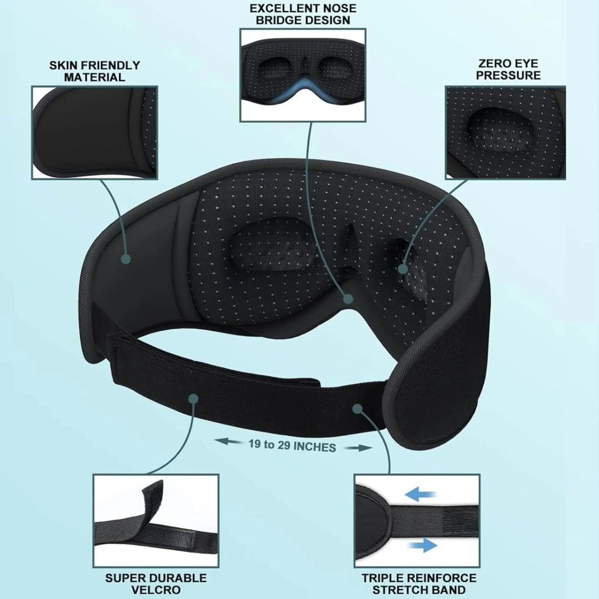 Snuffly® Bluetooth Sleep Mask with Headphones 3D Contoured Design