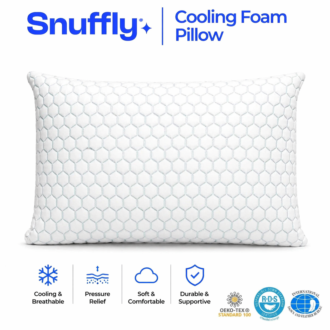 Snuffly® Cooling Shredded Memory Foam Pillow