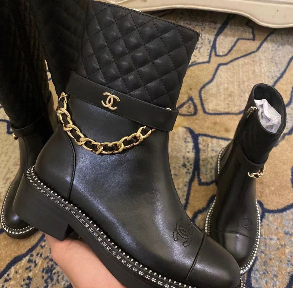 GOLD CHAIN BOOTS