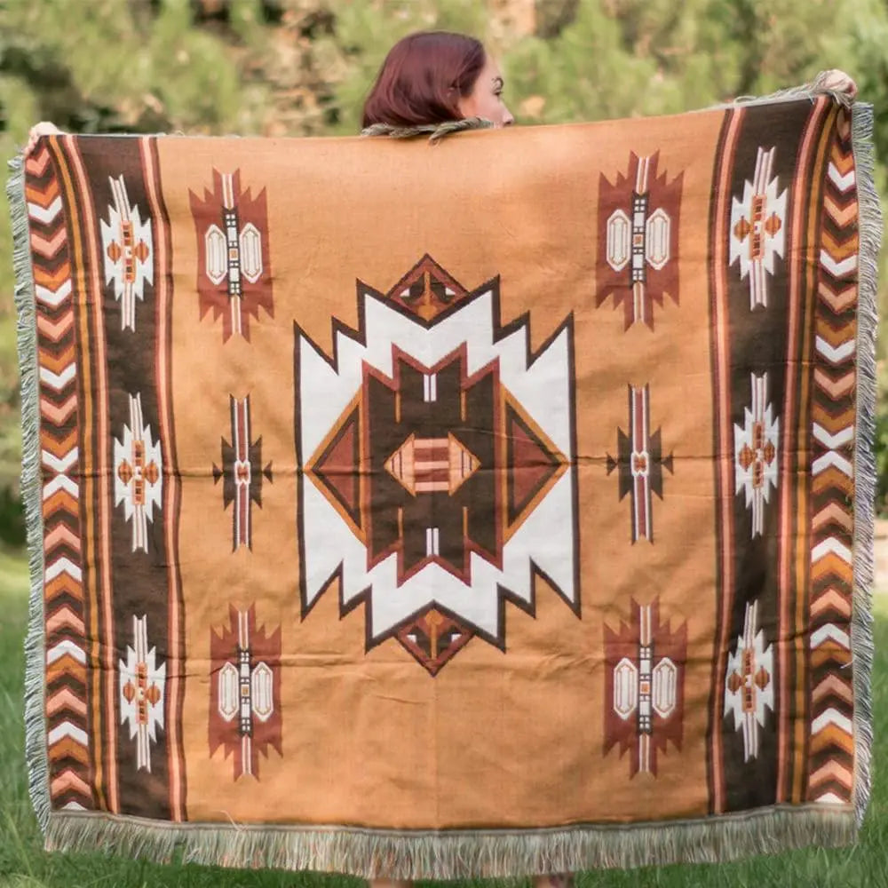 Snuffly® Brown Reversible Woven Throw
Blanket with Tassels