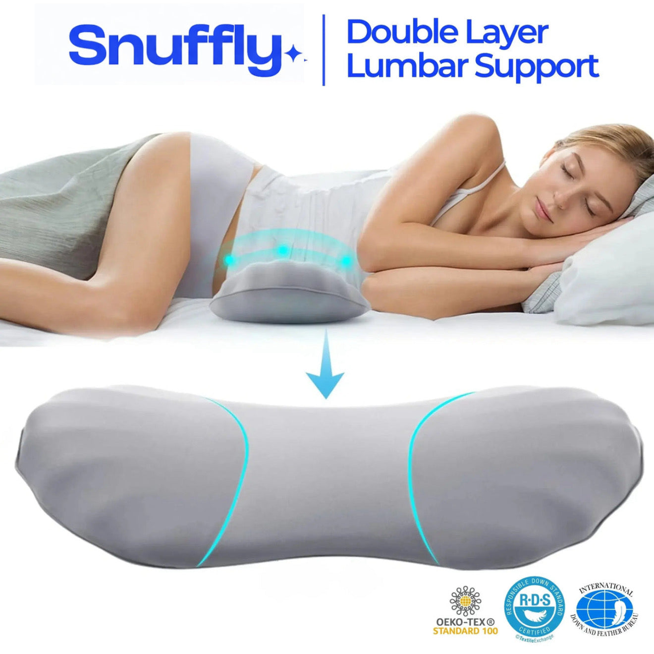 Snuffly® High Rebound Memory Foam Lumbar Pillow