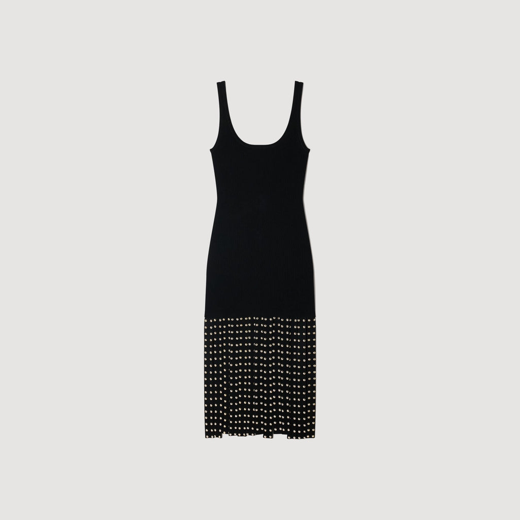 SANDRA LONG KNITTED DRESS WITH FRINGES