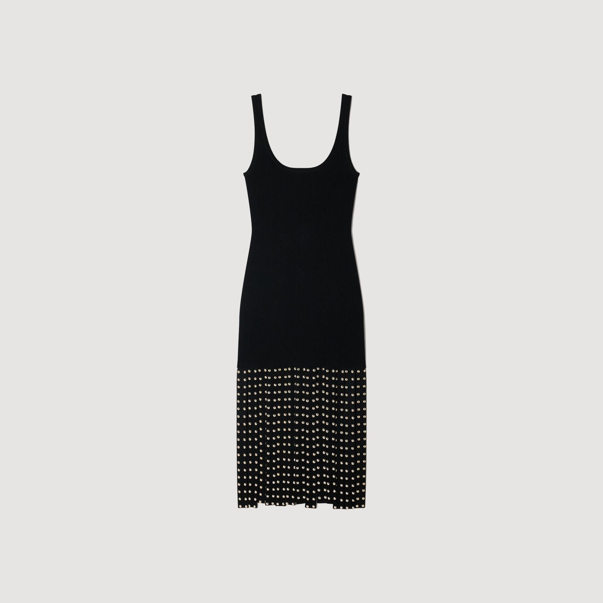 SANDRA LONG KNITTED DRESS WITH FRINGES