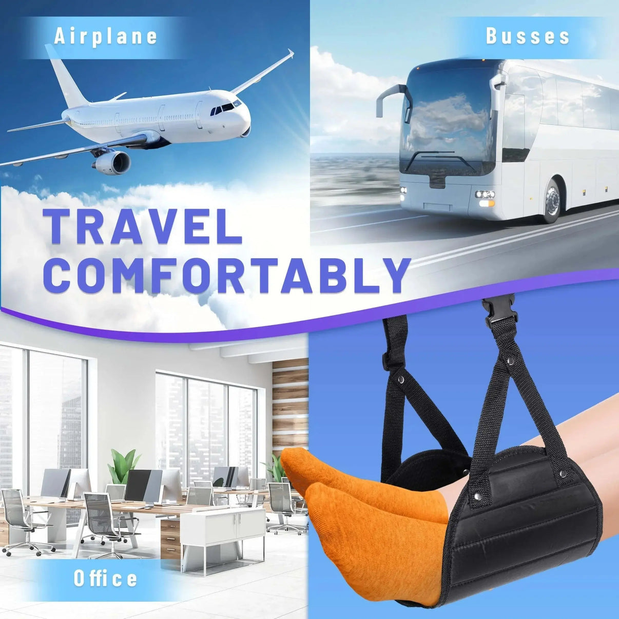 Snuffly® Airplane Foot Hammock Travel
Comfort Accessory