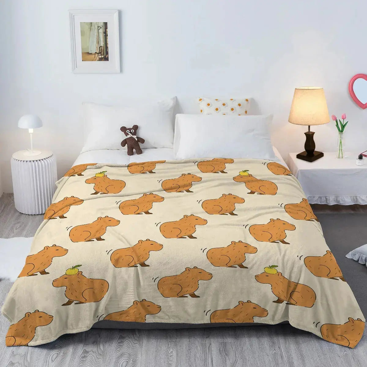 Snuffly® Capybara Print Plush Flannel Blanket