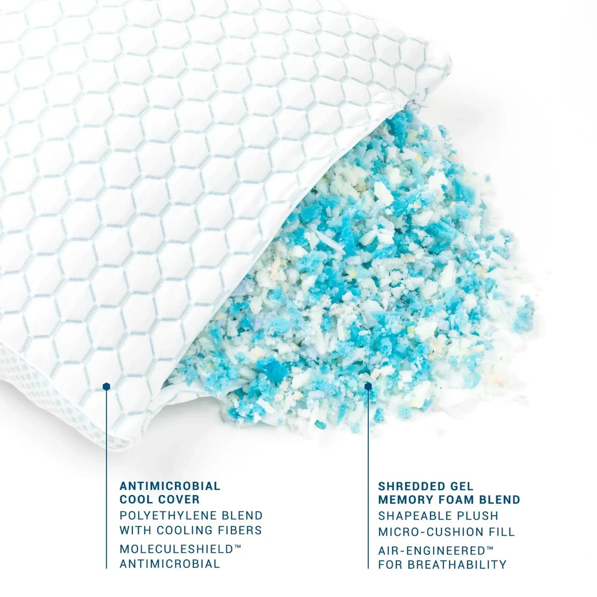 Snuffly® Cooling Shredded Memory Foam Pillow