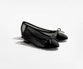 BLACK MESH BALLERINA FLATS