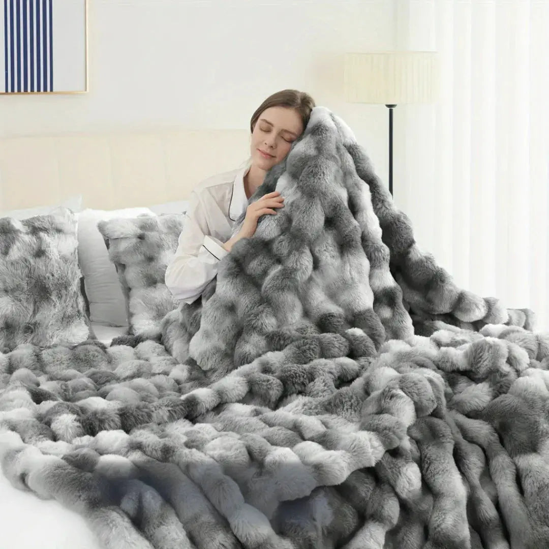 Snuffly® Cozy Faux Rabbit Fleece Throw Blanket
