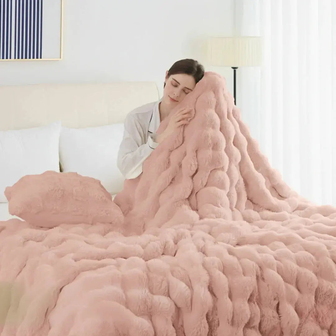 Snuffly® Cozy Faux Rabbit Fleece Throw Blanket