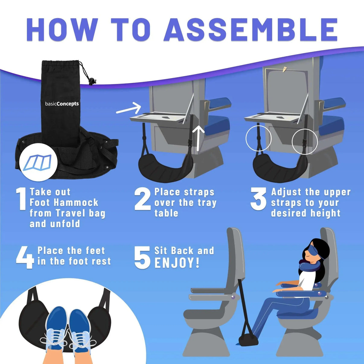 Snuffly® Airplane Foot Hammock Travel
Comfort Accessory