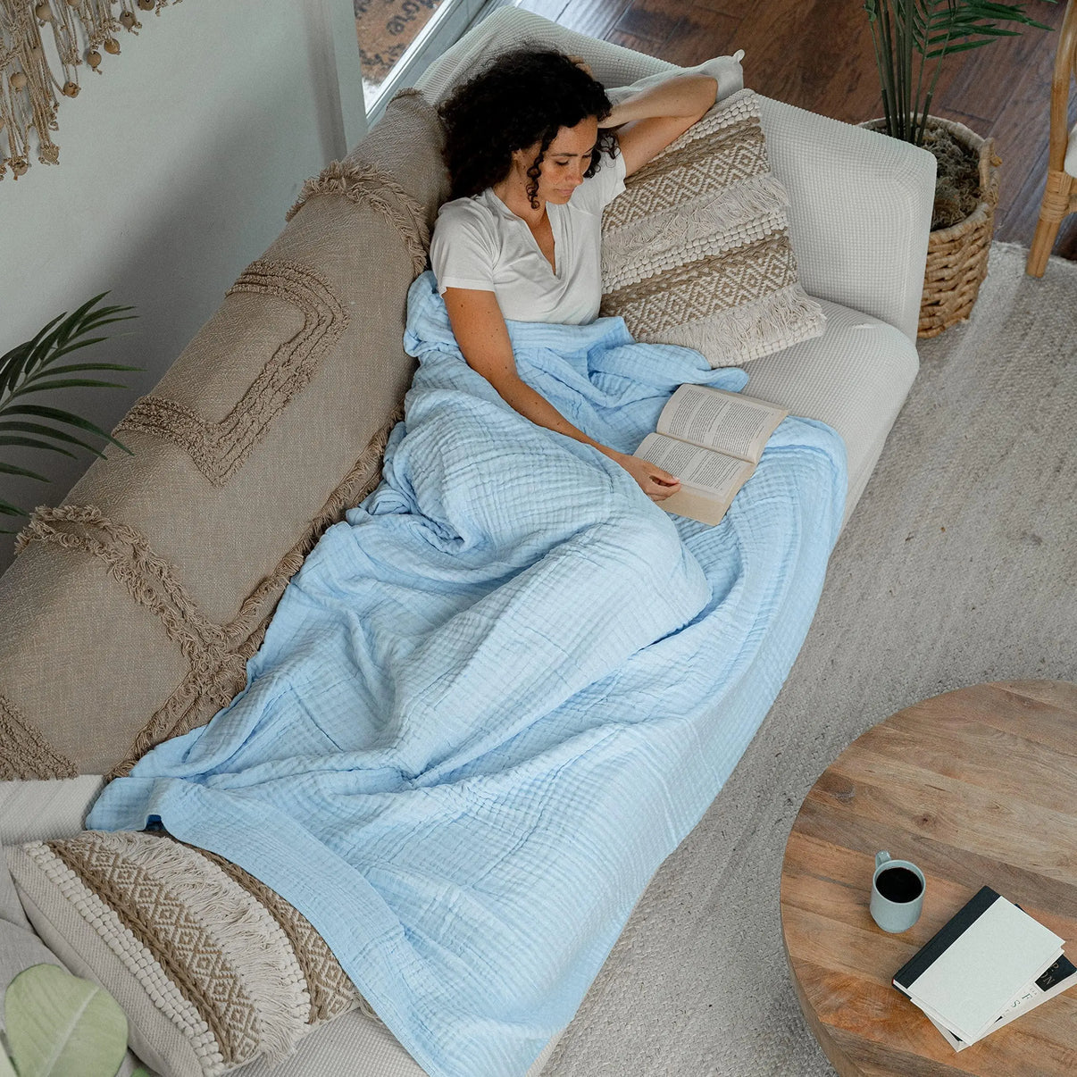Snuffly® Cotton Muslin Boho Throw Blanket