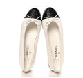 WHITE BLACK BALLERINA FLATS