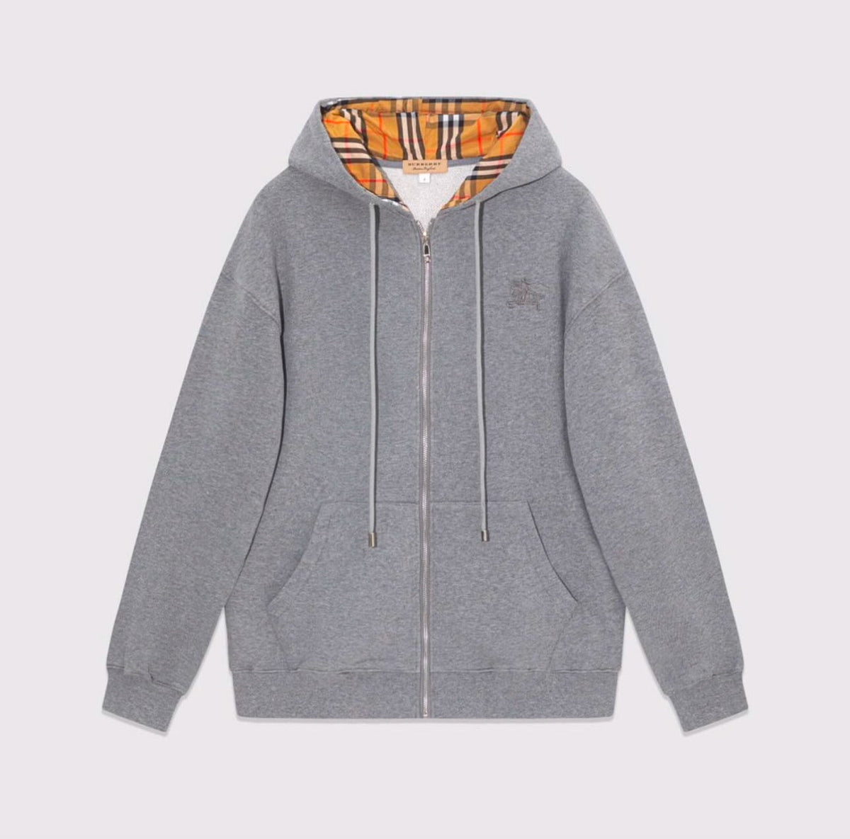 checkered zip-up grey