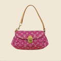 DARK PINK DENIM BAG