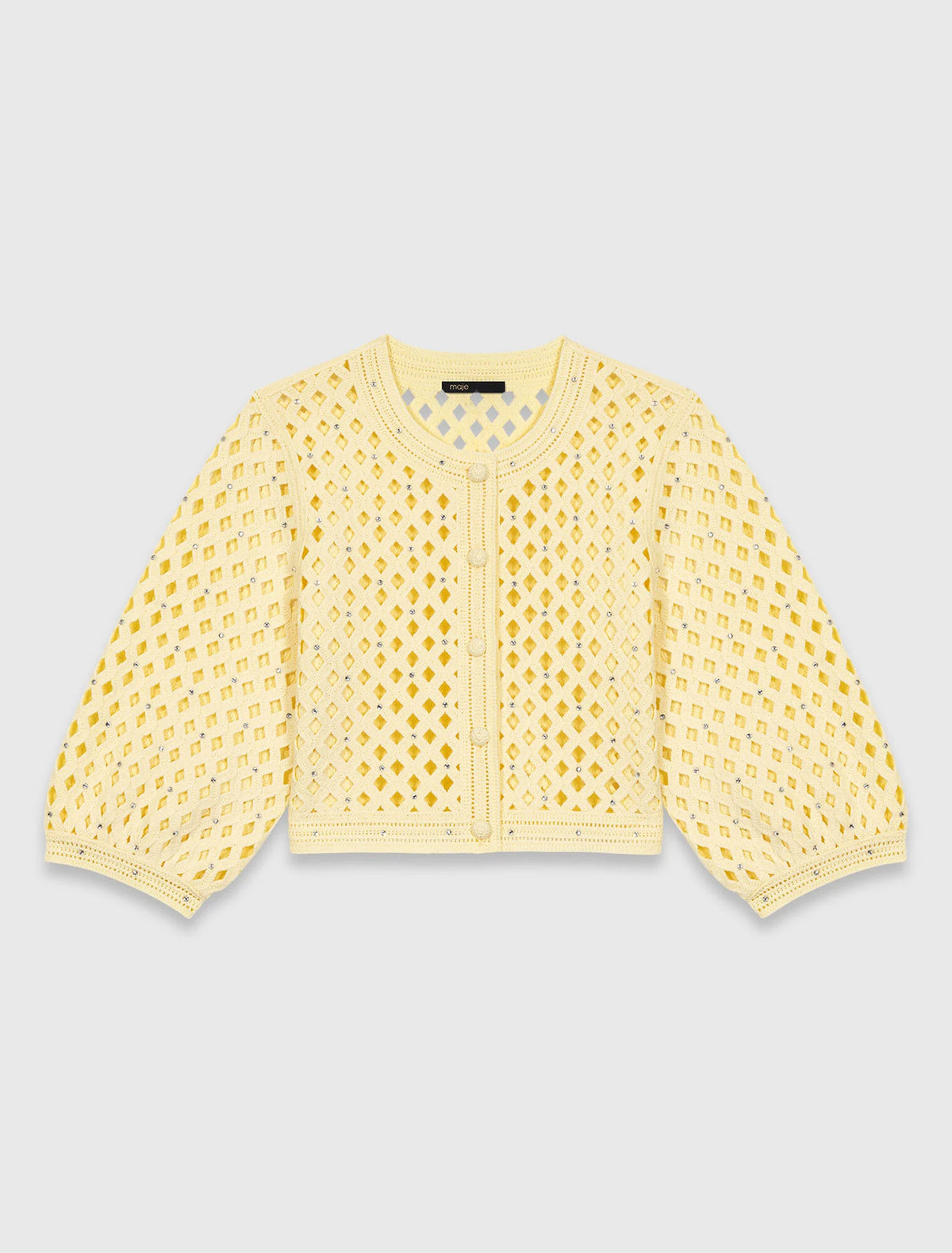 MAJE CROCHET CARDIGAN YELLOW