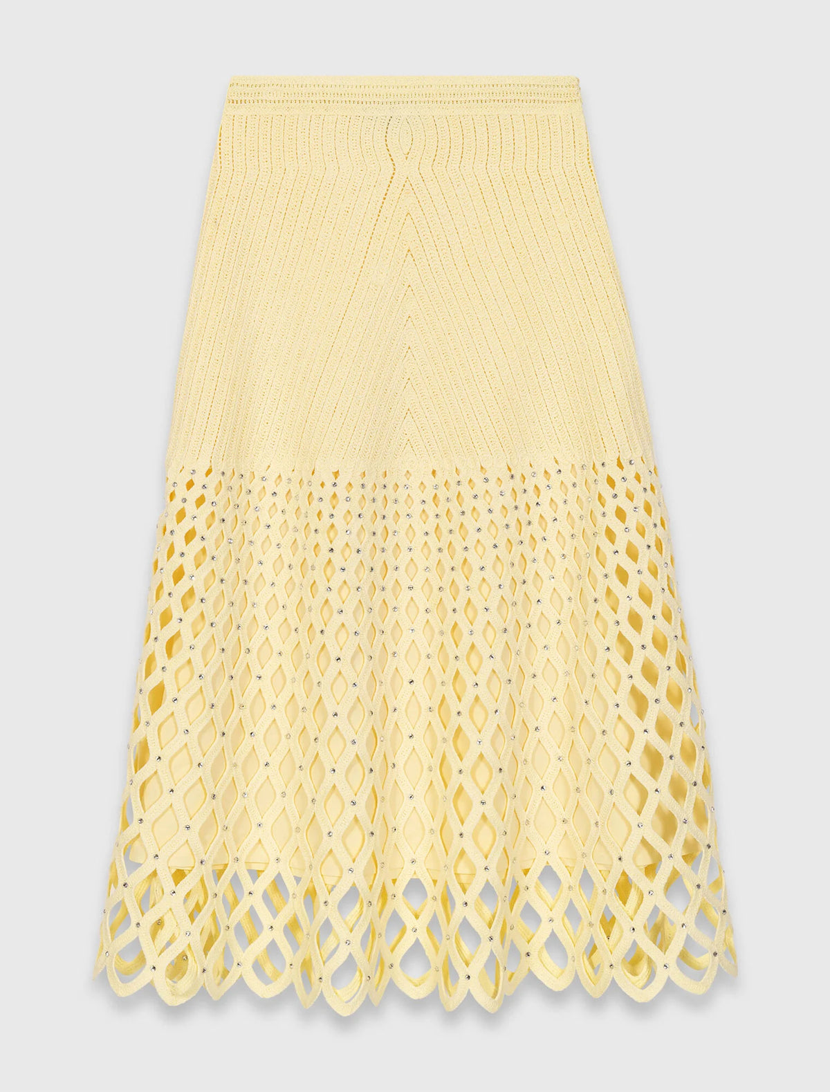 MAJE CROCHET SKIRT YELLOW