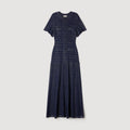SANDRA JERSEY LONG DRESS NAVY