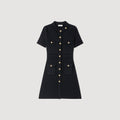 SANDRA JERSEY DRESS WITH BUTTONS BLACK