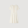 SANDRA SHORT POINTELLE KNIT DRESS