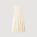 SANDRA LONG KNIT SKIRT WHITE