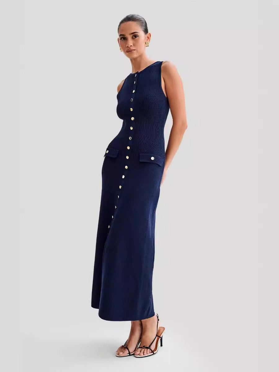 Strick-Hemdkleid mit Knöpfen