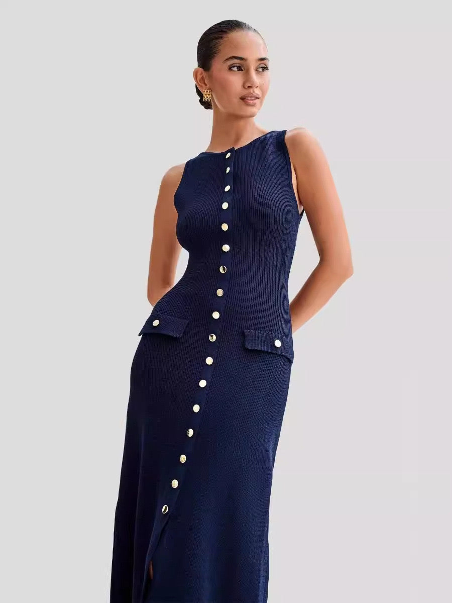 Strick-Hemdkleid mit Knöpfen